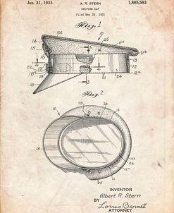 PP993-Vintage Parchment Police Hat 1933 Patent Poster