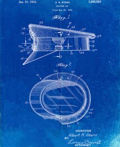 PP993-Faded Blueprint Police Hat 1933 Patent Poster