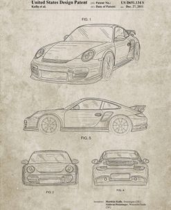 PP994-Sandstone Porsche 911 with Spoiler Patent Poster