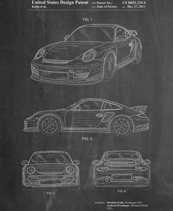 PP994-Chalkboard Porsche 911 with Spoiler Patent Poster