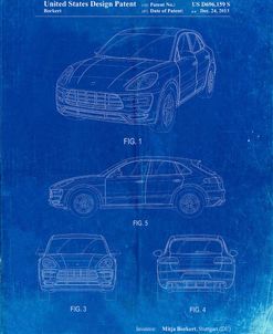 PP995-Faded Blueprint Porsche Cayenne Patent Poster