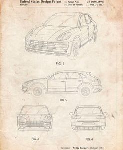 PP995-Vintage Parchment Porsche Cayenne Patent Poster