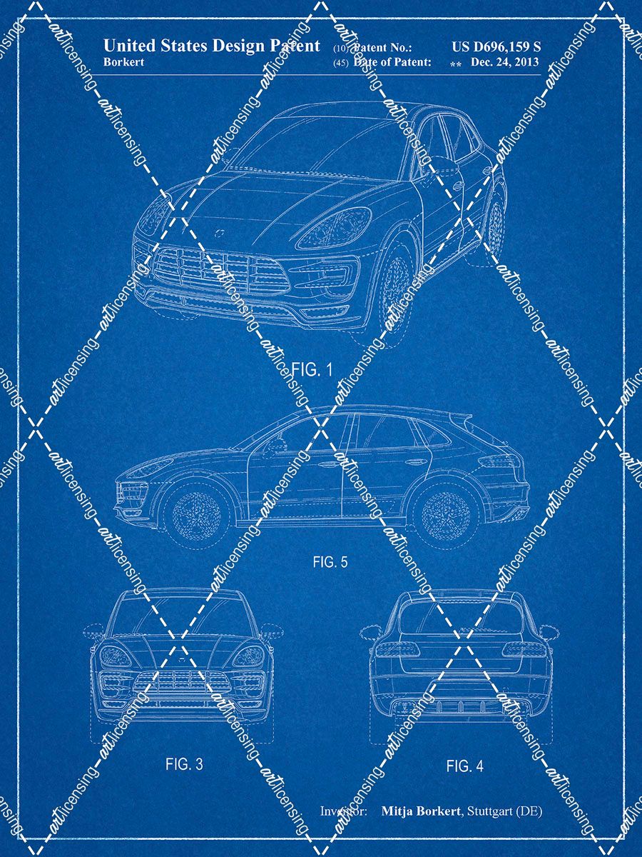 PP995-Blueprint Porsche Cayenne Patent Poster