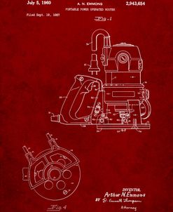 PP997-Burgundy Porter Cable Hand Router Patent Poster