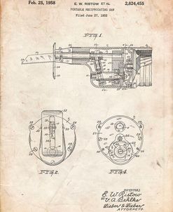 PP996-Vintage Parchment Portable Reciprocating Saw Poster