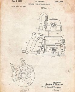 PP997-Vintage Parchment Porter Cable Hand Router Patent Poster