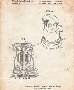 PP998-Vintage Parchment Porter Cable Palm Grip Sander Patent Poster