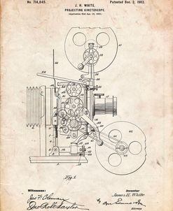 PP1000-Vintage Parchment Projecting Kinetoscope Patent Poster