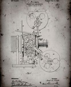 PP1000-Faded Grey Projecting Kinetoscope Patent Poster