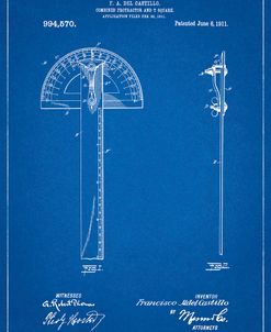 PP1002-Blueprint Protractor T-Square Patent Poster