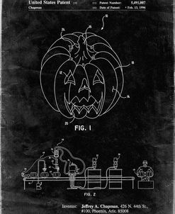 PP1003-Black Grunge Pumpkin Patent Poster