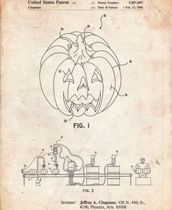 PP1003-Vintage Parchment Pumpkin Patent Poster