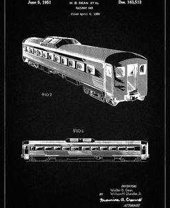 PP1006-Vintage Black Railway Passenger Car Patent Poster