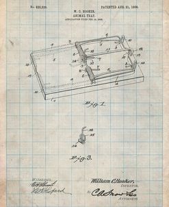 PP1007-Antique Grid Parchment Rat Trap Patent Print