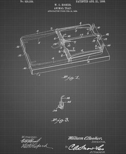 PP1007-Black Grid Rat Trap Patent Print