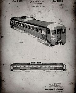 PP1006-Faded Grey Railway Passenger Car Patent Poster