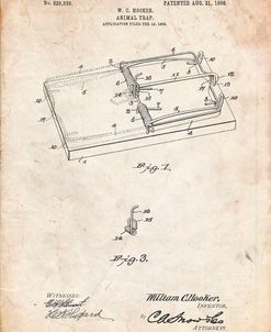 PP1007-Vintage Parchment Rat Trap Patent Print