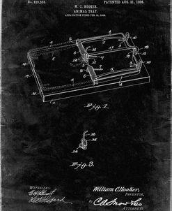 PP1007-Black Grunge Rat Trap Patent Print