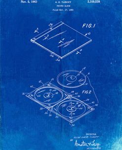 PP1008-Faded Blueprint Record Album Patent Poster