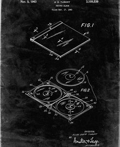 PP1008-Black Grunge Record Album Patent Poster