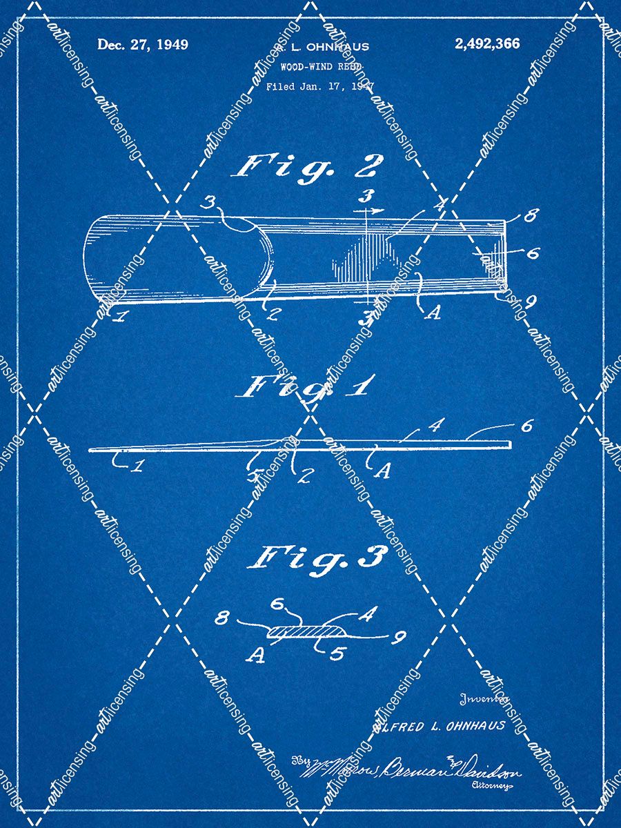 PP1010-Blueprint Reed Patent Poster