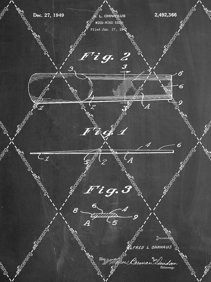 PP1010-Chalkboard Reed Patent Poster