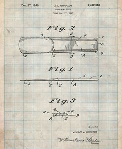 PP1010-Antique Grid Parchment Reed Patent Poster