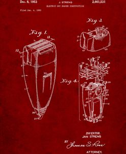PP1011-Burgundy Remington Electric Shaver Patent Poster