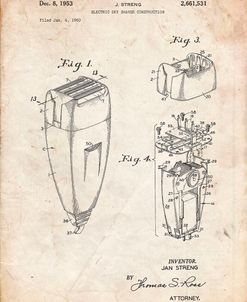 PP1011-Vintage Parchment Remington Electric Shaver Patent Poster