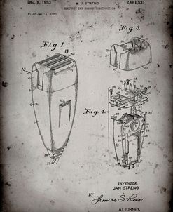 PP1011-Faded Grey Remington Electric Shaver Patent Poster