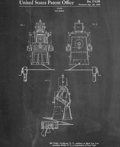 PP1014-Chalkboard Robert the Robot 1955 Toy Robot Patent Poster