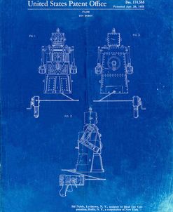 PP1014-Faded Blueprint Robert the Robot 1955 Toy Robot Patent Poster