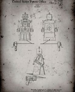 PP1014-Faded Grey Robert the Robot 1955 Toy Robot Patent Poster