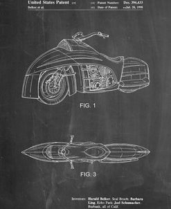 PP1015-Chalkboard Robin Motorcycle Patent Poster