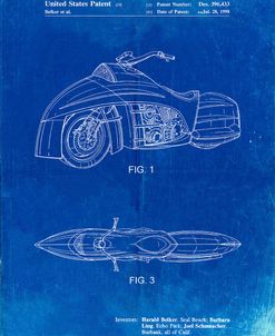 PP1015-Faded Blueprint Robin Motorcycle Patent Poster