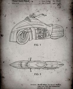 PP1015-Faded Grey Robin Motorcycle Patent Poster