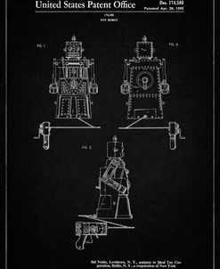 PP1014-Vintage Black Robert the Robot 1955 Toy Robot Patent Poster