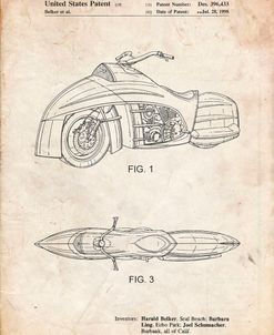 PP1015-Vintage Parchment Robin Motorcycle Patent Poster