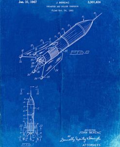 PP1016-Faded Blueprint Rocket Ship Concept 1963 Patent Poster