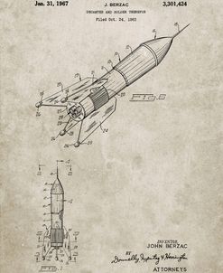 PP1016-Sandstone Rocket Ship Concept 1963 Patent Poster