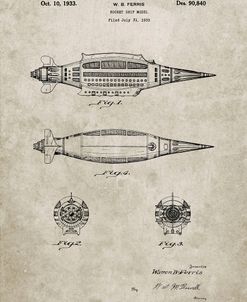 PP1017-Sandstone Rocket Ship Model Patent Poster
