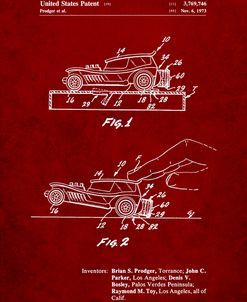 PP1020-Burgundy Rubber Band Toy Car Patent Poster