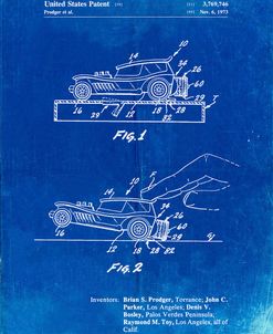 PP1020-Faded Blueprint Rubber Band Toy Car Patent Poster
