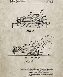 PP1020-Sandstone Rubber Band Toy Car Patent Poster