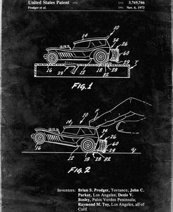 PP1020-Black Grunge Rubber Band Toy Car Patent Poster