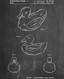 PP1021-Chalkboard Rubber Ducky Patent Poster