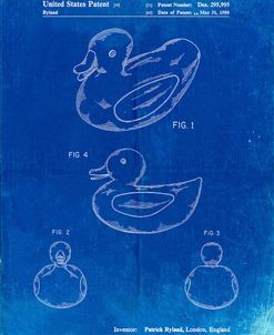 PP1021-Faded Blueprint Rubber Ducky Patent Poster