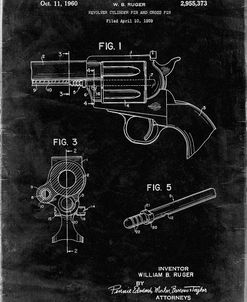 PP1023-Black Grunge Ruger Revolver Patent Art