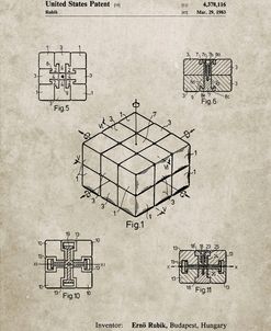 PP1022-Sandstone Rubik’s Cube Patent Poster