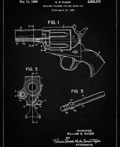 PP1023-Vintage Black Ruger Revolver Patent Art
